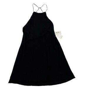 Maurie And Eve Dress Black Mini Open Back Crochet Trim Size Beach Coastal Boho